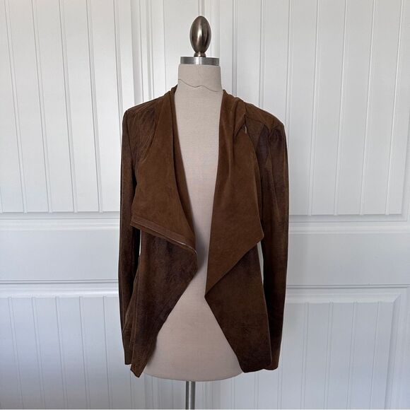 Nordstrom Jackets & Blazers - BNCI Faux Suede Brown Draped Moto Jacket
